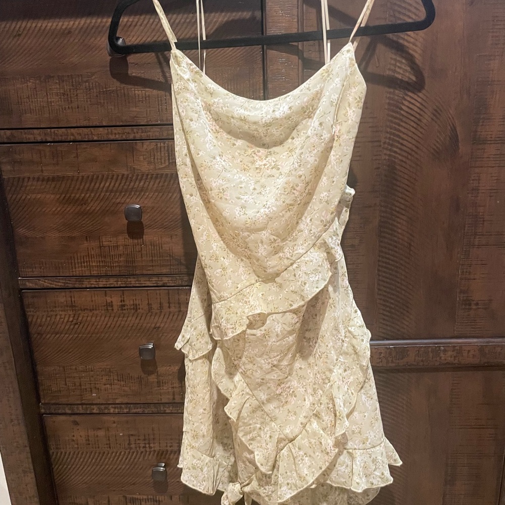 All in Favor Cream Floral Mini Dress
